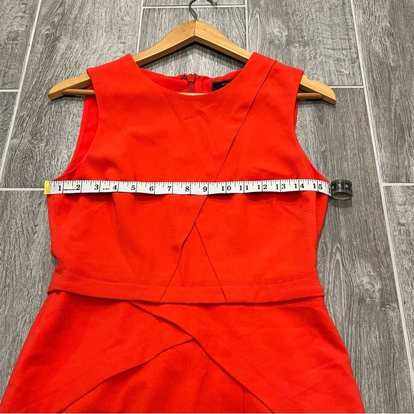 BCBGMaxAzria Poppy Red Ida Peplum Sleeveless Sheath Dress. Size 6. - Picture 7 of 10